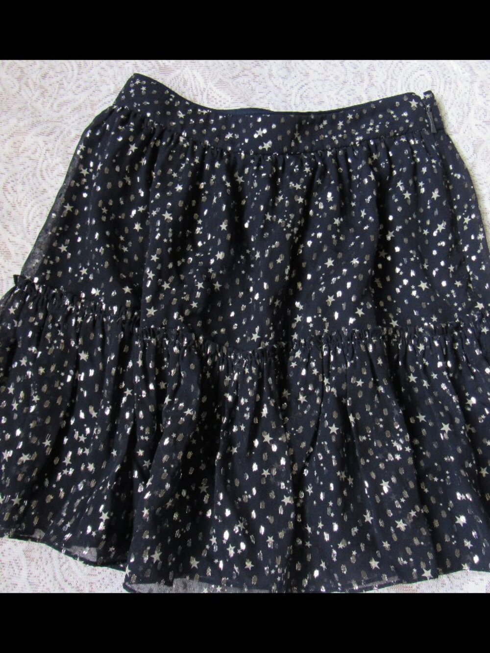 Kate Spade Silk(93%) Skirt, color Navy. sz.0, short